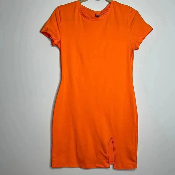 SHEIN Orange dress with small side slit - Picture 1 of 6